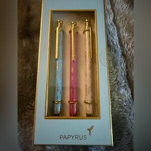 Papyrus Gold and Pink Pen Trio